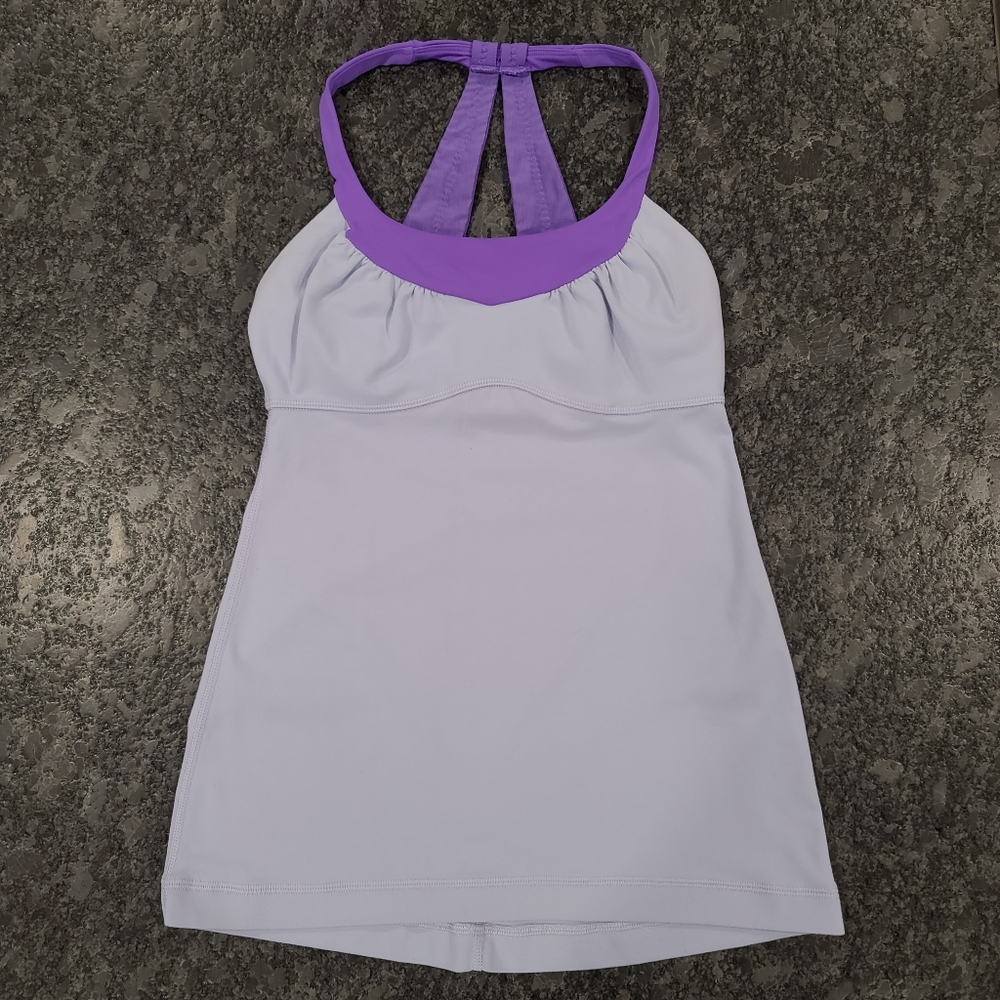 Lululemon Scoop Me Up Tank Built-In Bra Power Purple Racerback Halter Size 4 - Picture 2 of 14